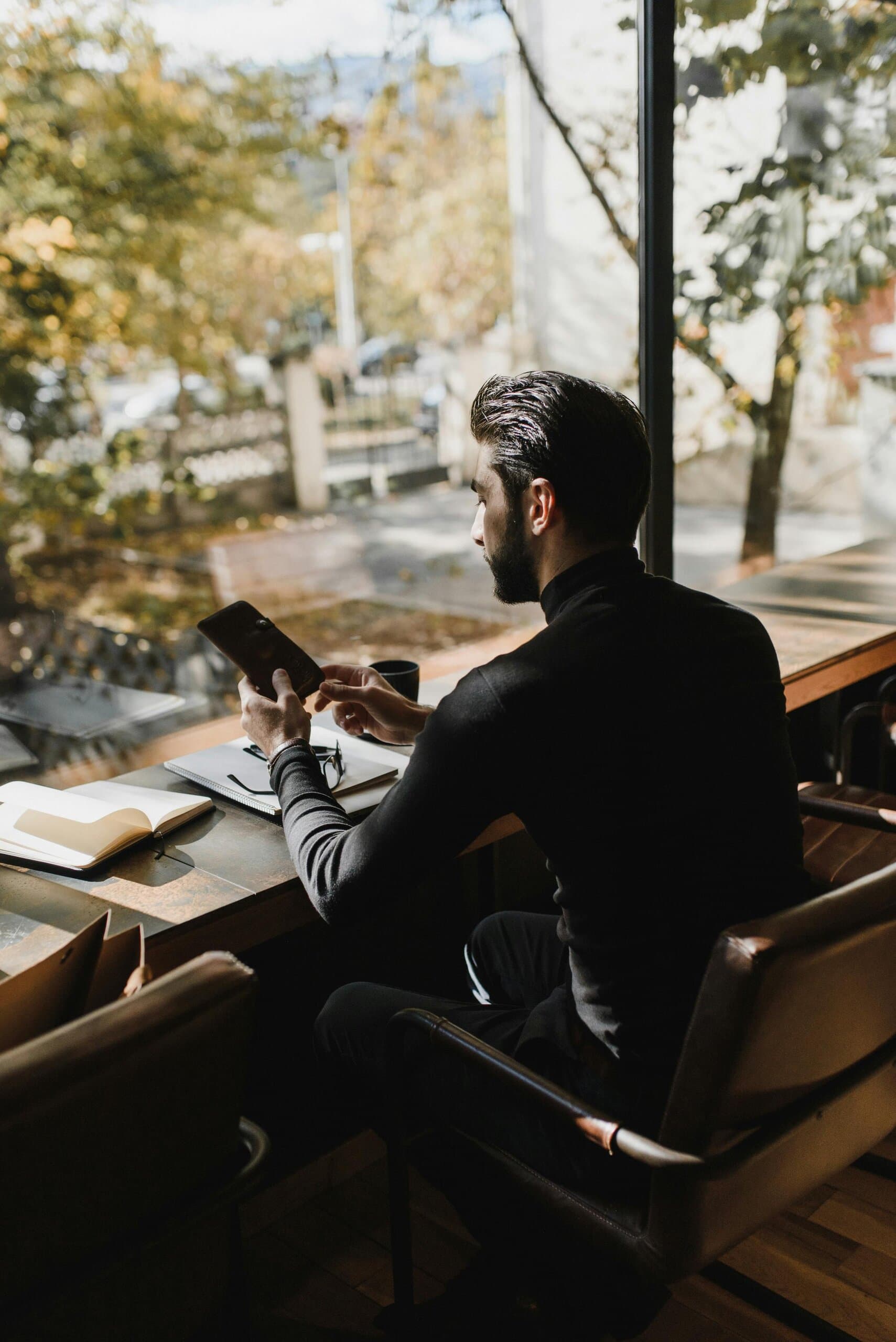 Calm, professional setting suggesting a one-to-one conversation about a personal crypto trade